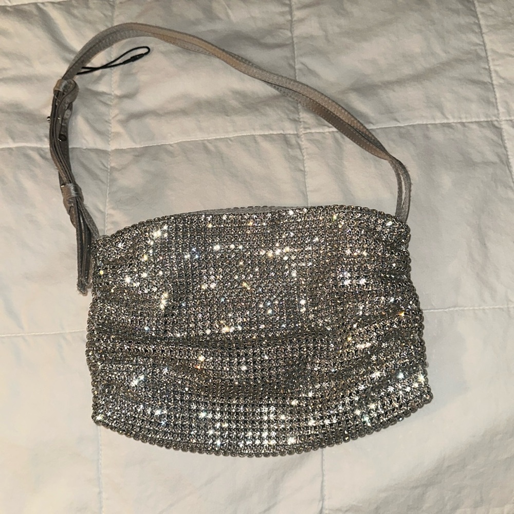 Zara shimmery mini bucket bag
